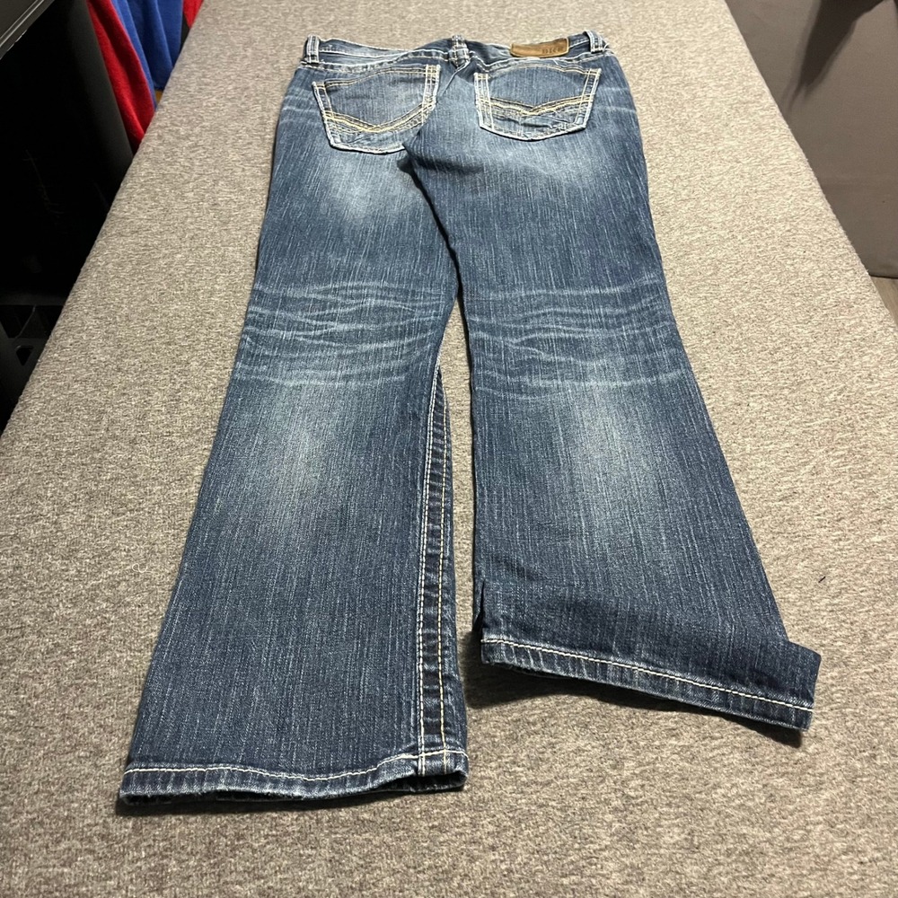 BKE Jake Straight Leg Jeans Mens 30x32 Medium Wash Blue Contrast Stitch Denim